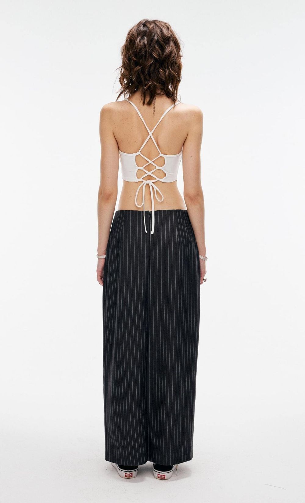 Юбка Kraizy Stripes Макси в полоску темно-серая