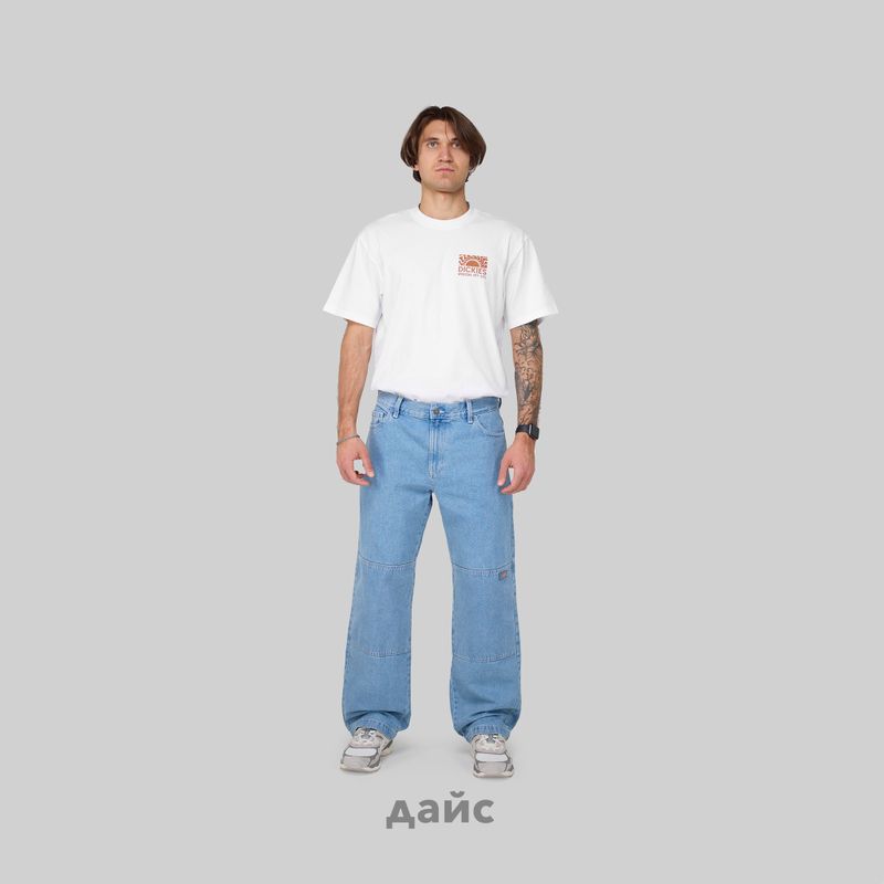 Джинсы мужские Dickies Double Knee Denim Pant артикул:DK0A4Y3FLW01 - купить в магазине Дайс