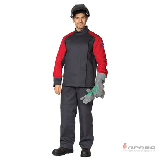 Костюм сварщика "Гектор" брюки (серый/красный)