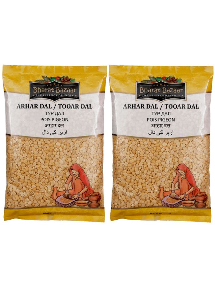 Bharat Bazaar Tooar Dal Чечевица желтая 500 г, 2 шт