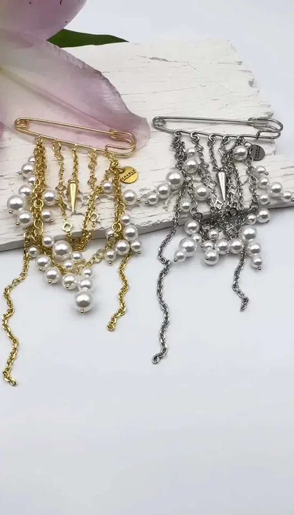 Брошь-булавка Glam, оттенок серебро