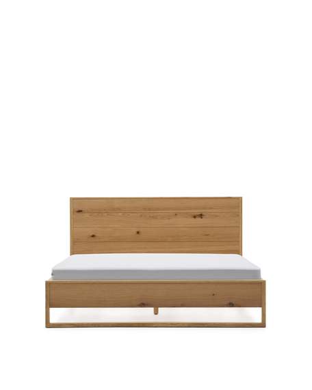 Кровать Alguema из дубового шпона с натуральной отделкой для матраса 160 x 200