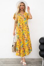 Платье Магия лета (желтый/орнамент)-52р-р Р11-867/17 Nikol
