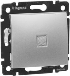 Выключатель Legrand Valena 1-клавишный с индикатором алюминий 16164