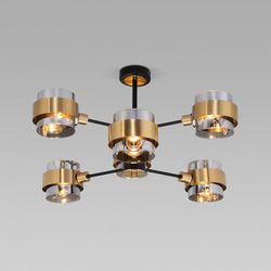 Люстра на штанге Eurosvet Arcada 70127/6 черный/дымчатый