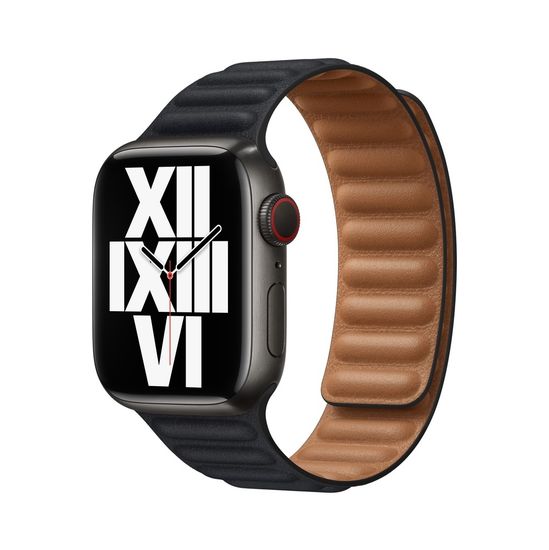 Ремешок кожаный Leather Link для Apple Watch 38 / 40 / 41 mm Темная ночь