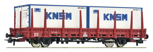 Платформа с двумя контейнерами KNSM, NS, IV