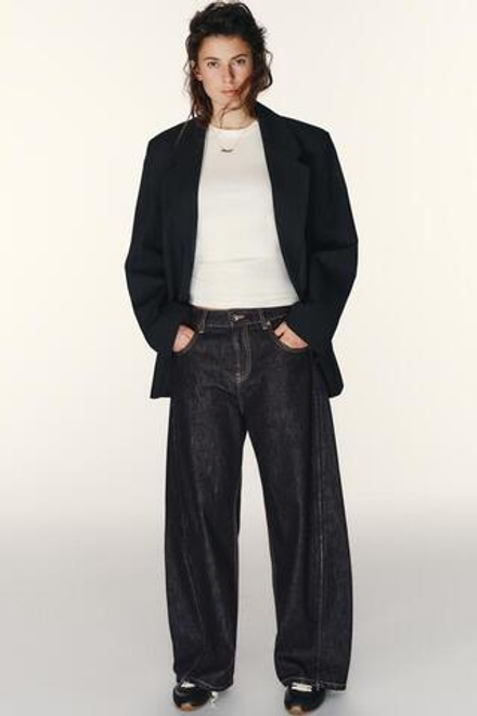 ZARA ДЖИНСЫ TRF С БОКОВЫМИ МОЛНИЯМИ, ТЕМНЫЙ ИНДИГО