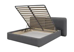 Кровать двуспальная Hub Soft 180 см (серый, твид)