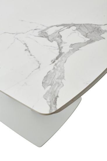 Стол ALATRI 120 GLOSS STATUARIO WHITE SOLID CERAMIC/WHITE