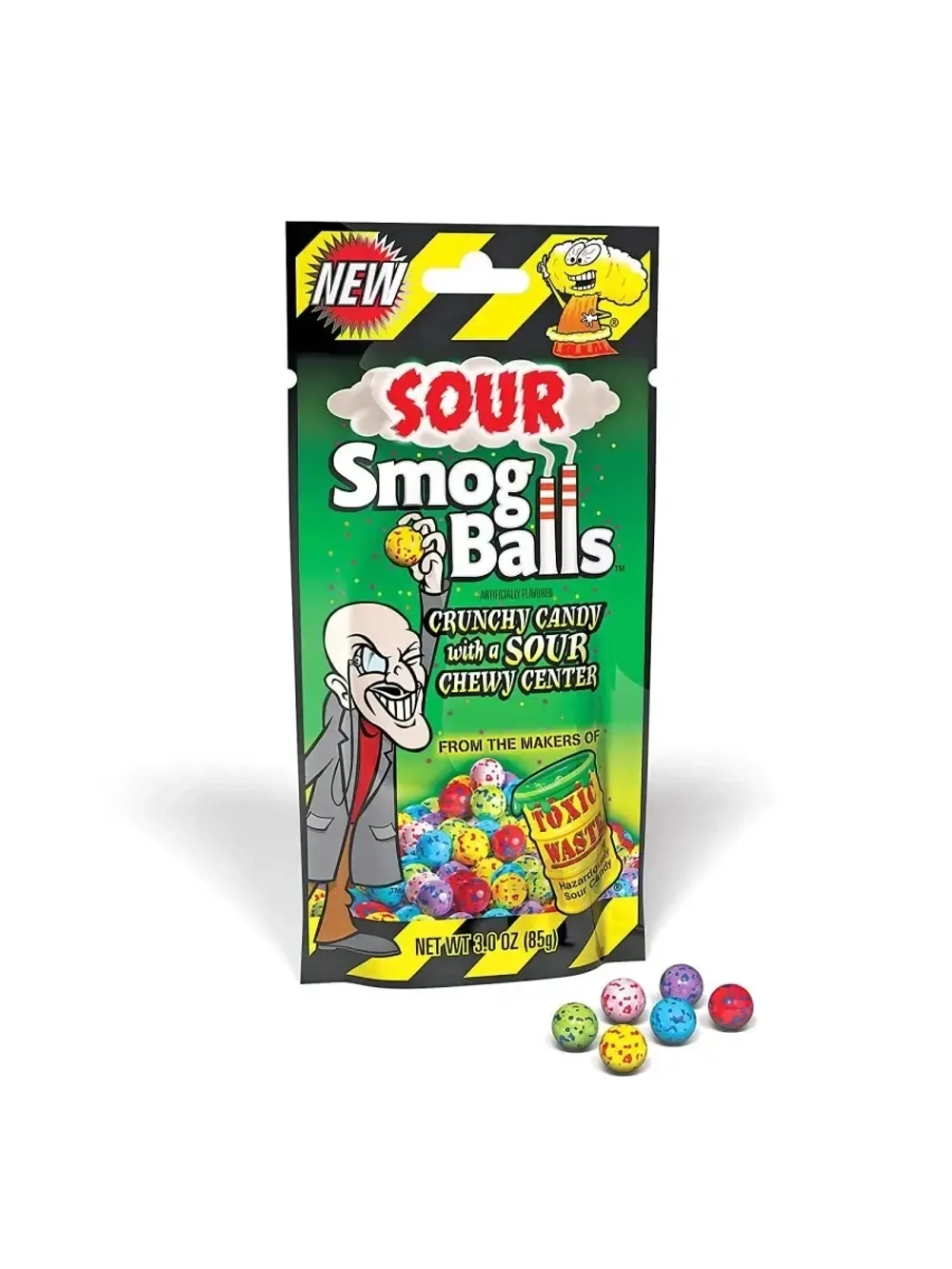Кислые конфеты Toxic Waste Smog Balls 6 вкусов, 85 гр.