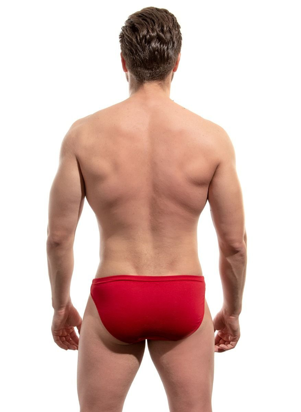 Мужские трусы-слипы с контрастной окантовкой (Размер: L) (Цвет: красный)