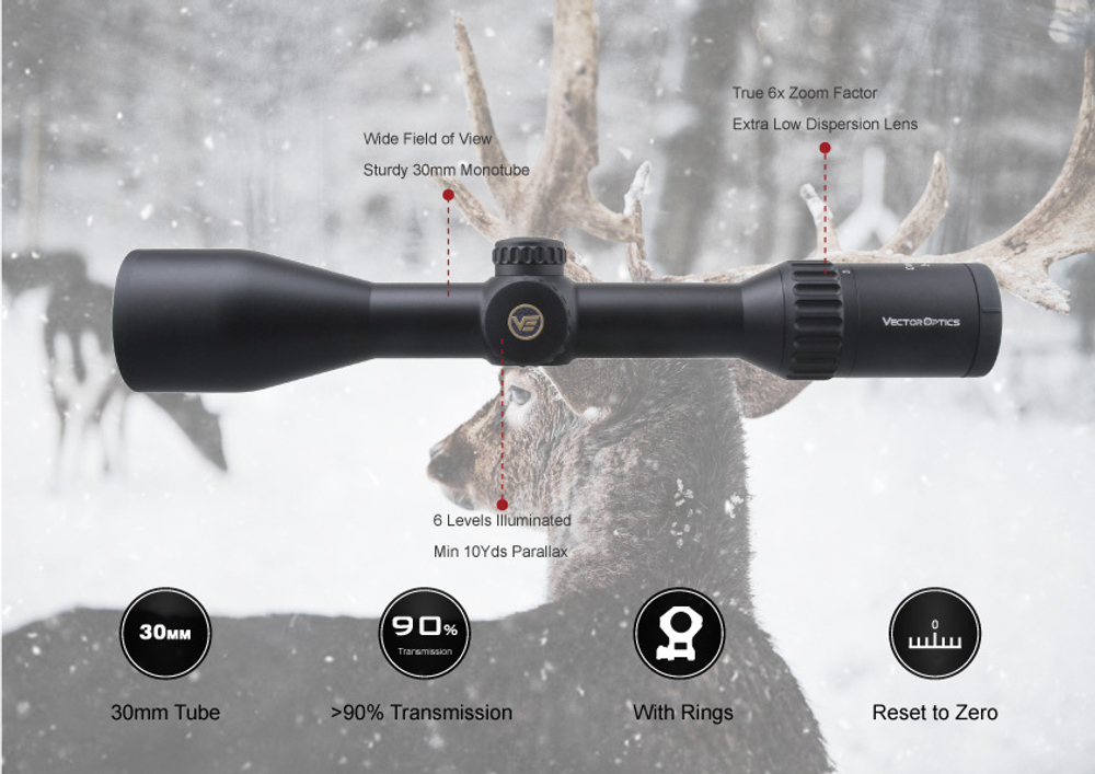 Оптический прицел Vector Optics Continental 3-18x50, 30 мм, ( Сетка VECON-CDM / с подсветкой / азотозаполненный )