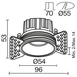 Светильник встраиваемый светодиодный Maytoni Round DL058-7W2.7K-TRS-W