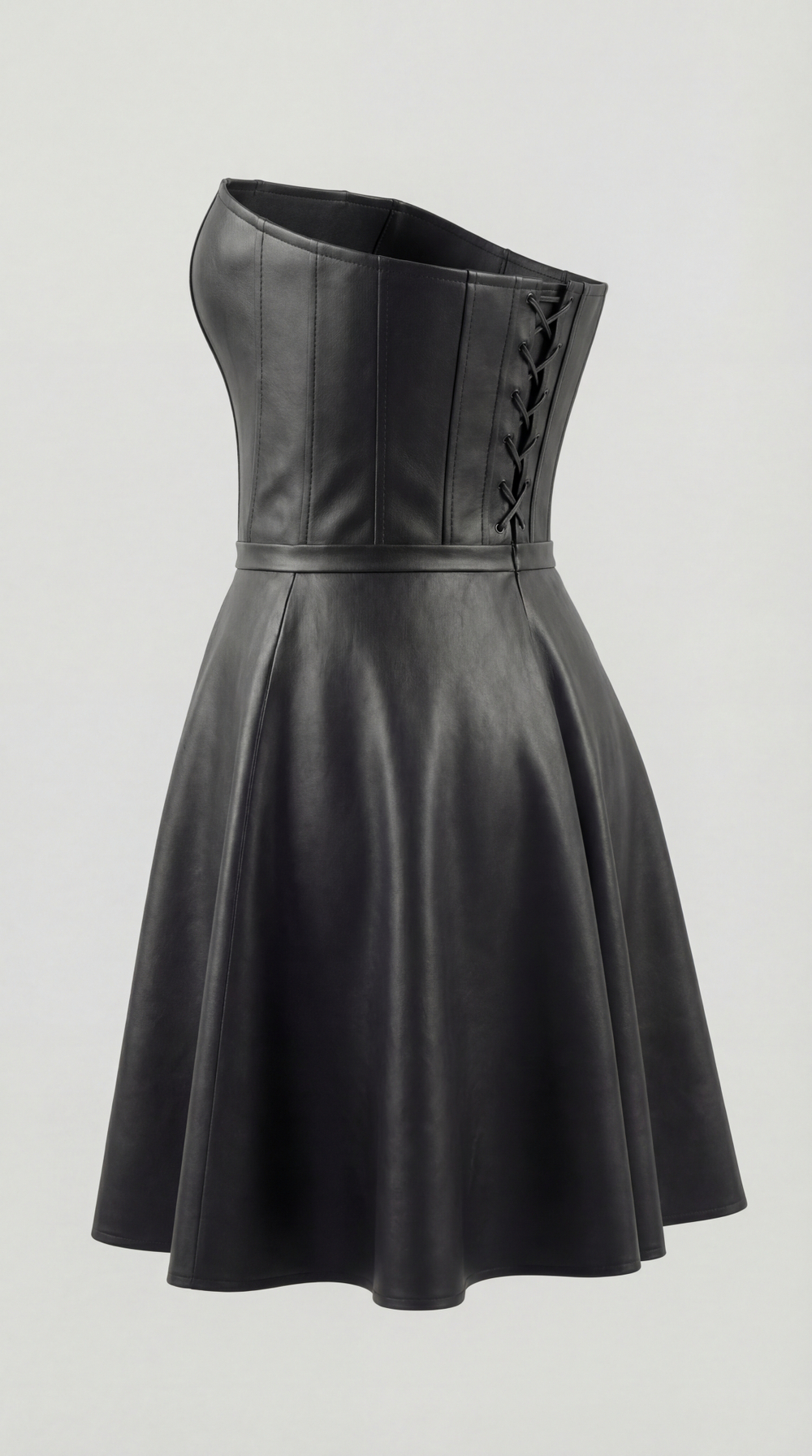 Платье корсетное праздничное кожаное