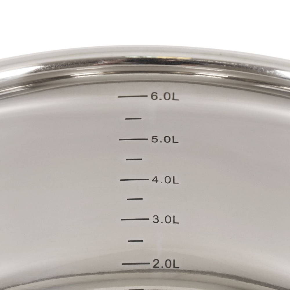 Кастрюля нерж, 5.4 л, с крыш, Daniks, Валетта, QS-2-24/GS-01616-24CA, индукц