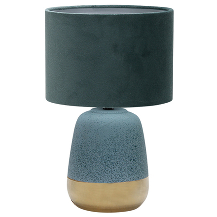 Настольный светильник 1х40Вт Е27, металл/керамика/ткань, голубой