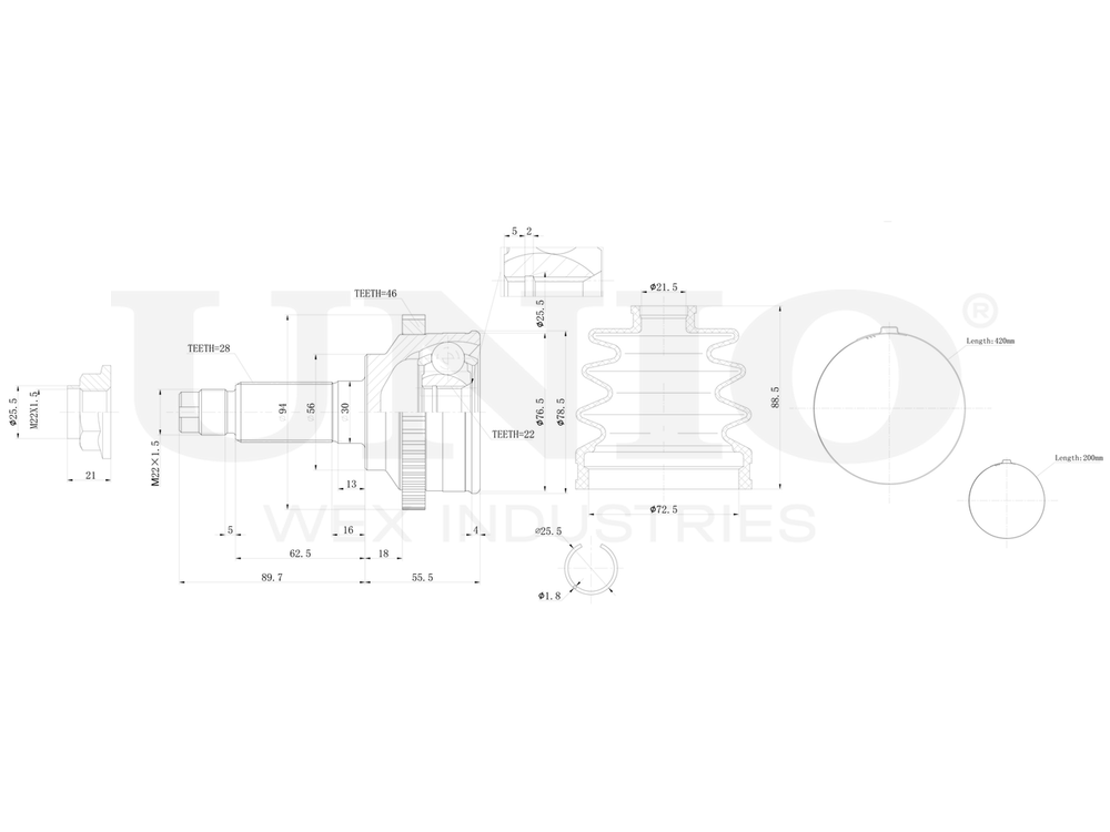 ШРУС внешний UNIO CVJ-20024