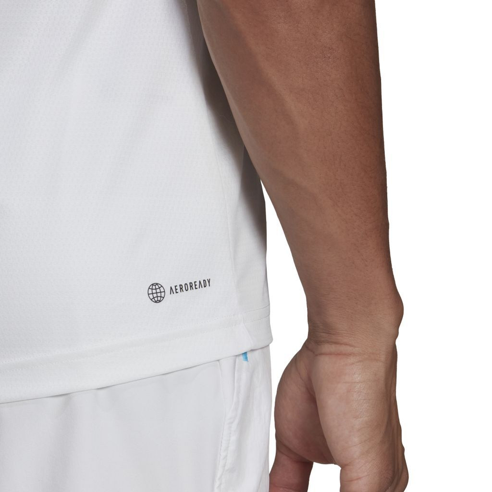 Мужская теннисная футболка Adidas Melbourne Tee M - white/black/legacy burgundy