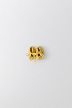 ZARA ПИНЕТКИ ИЗ ХЛОПЧАТОБУМАЖНОЙ ВЯЗКИ, ЖЕЛТЫЙ