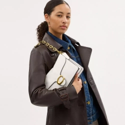 COACH СУМКА ЧЕРЕЗ ПЛЕЧО TABBY CHAIN, БЕЛЫЙ