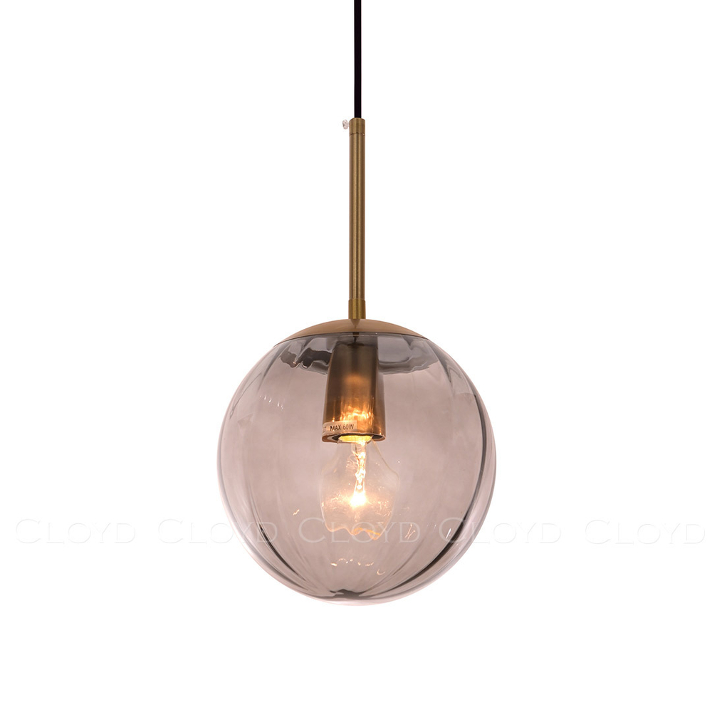 Подвесной светильник Cloyd BRINN-A P1 / Ø20 см - латунь - дымчатый (арт.11424)