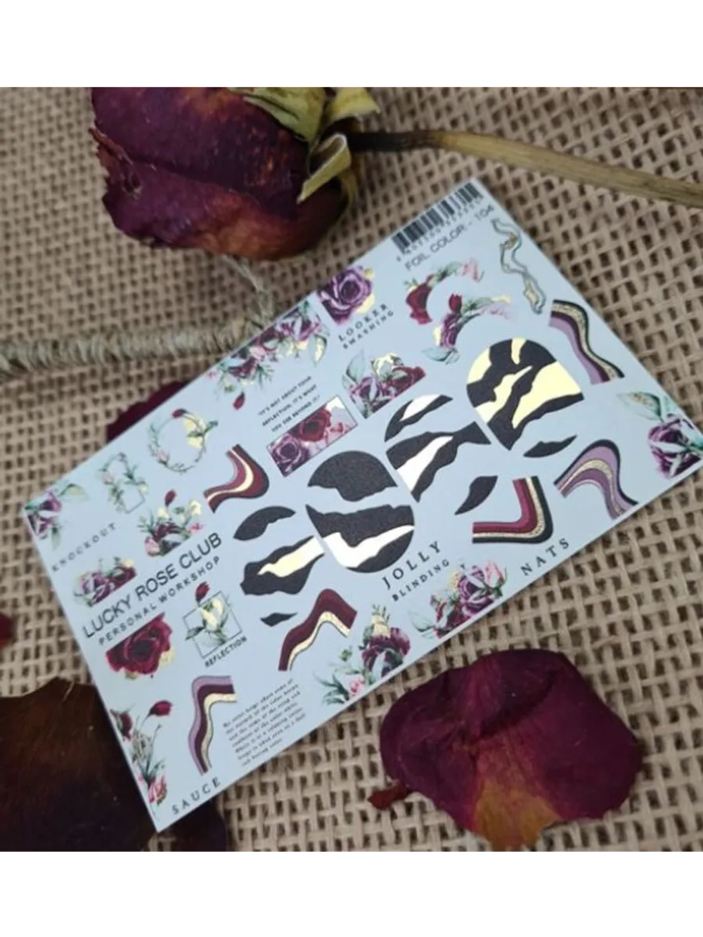 Lucky Rose Слайдеры наклейки для ногтей Foil 104