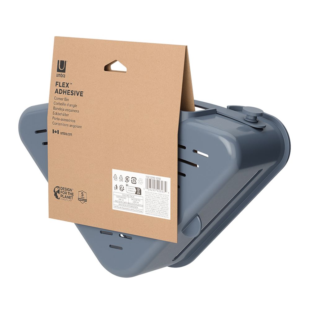 Органайзер для душа Flex Adhesive угловой, голубой