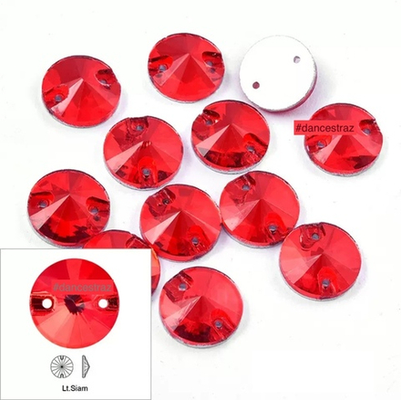 Стразы пришивные, Rivoli, Light Siam (A3-P26), 12mm, (48 ea/pkg), A3 (F2)