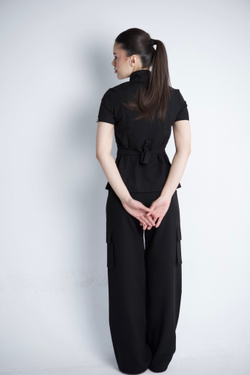 Чёрная блуза для косметолога Medici 077 вид сзади