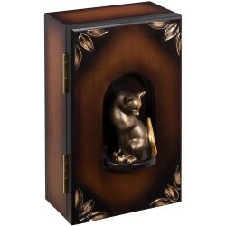 Полка - ключница Кошка Грация Орех Бронза