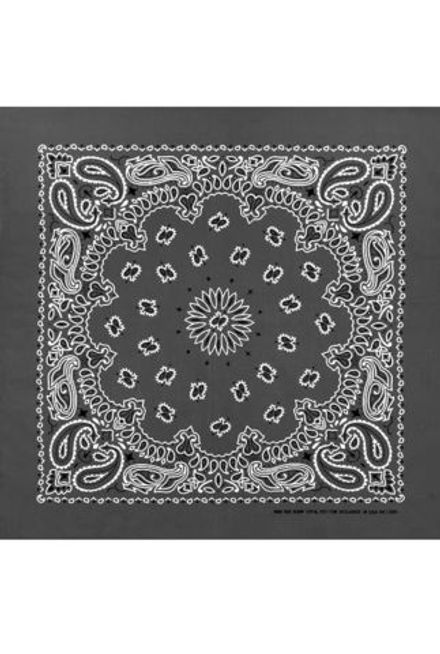 Бандана темно-серая пейсли огурцы