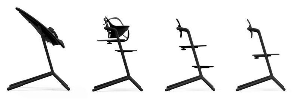Стульчик для кормления Cybex Lemo 4 в 1 с мягкими чехлами Comfort Inlay Stunning Black/Pearl Pink
