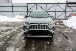 Защита переднего бампера (нержавейка) Toyota Rav-4 (2018-2023) d57+d42