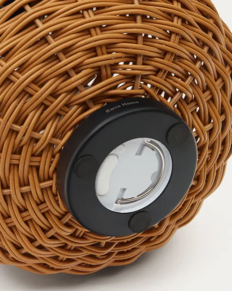 Saranella Портативная настольная лампа из коричневого искусственного ротанга