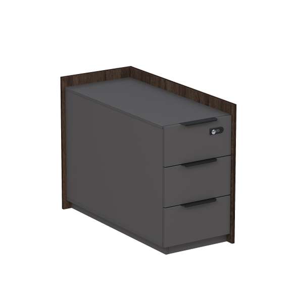 15ТОУЯ-КЗ-ШД.609 Тумба опорная, угл, с ящ, с код замком (универс: прав/лев) (884*404*670)