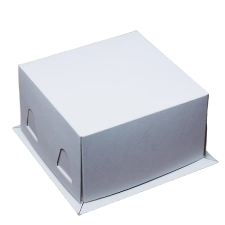 Коробка для торта белая 21х21х10 см