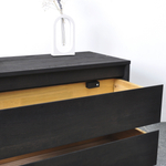 Дизайнерский комод с ящиками Эдгар из массива дуба 70х28х35 см / черный комод для одежды в прихожую, детскую, ванную комнату