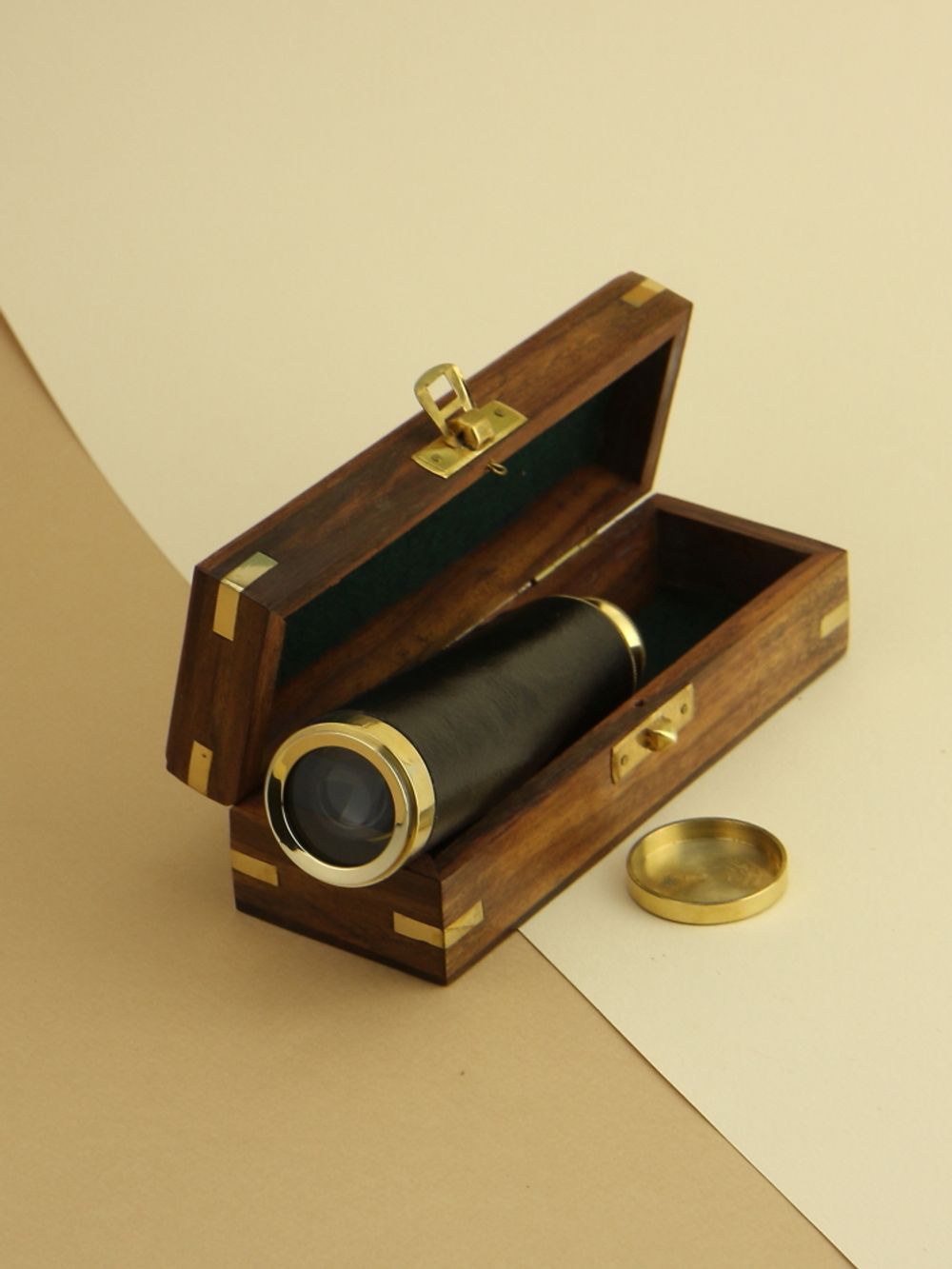 Nautical Подзорная труба в деревянном футляре