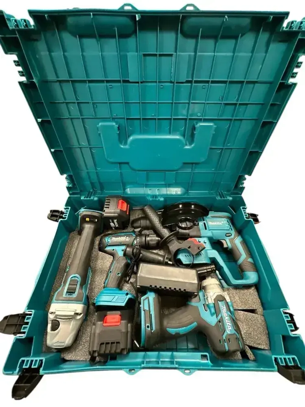 Набор 4в1. Шуруповерт, Перфоратор, Болгарка, Гайковерт. 6 Ah 2 акб, ЗУ и кейс в комплекте.