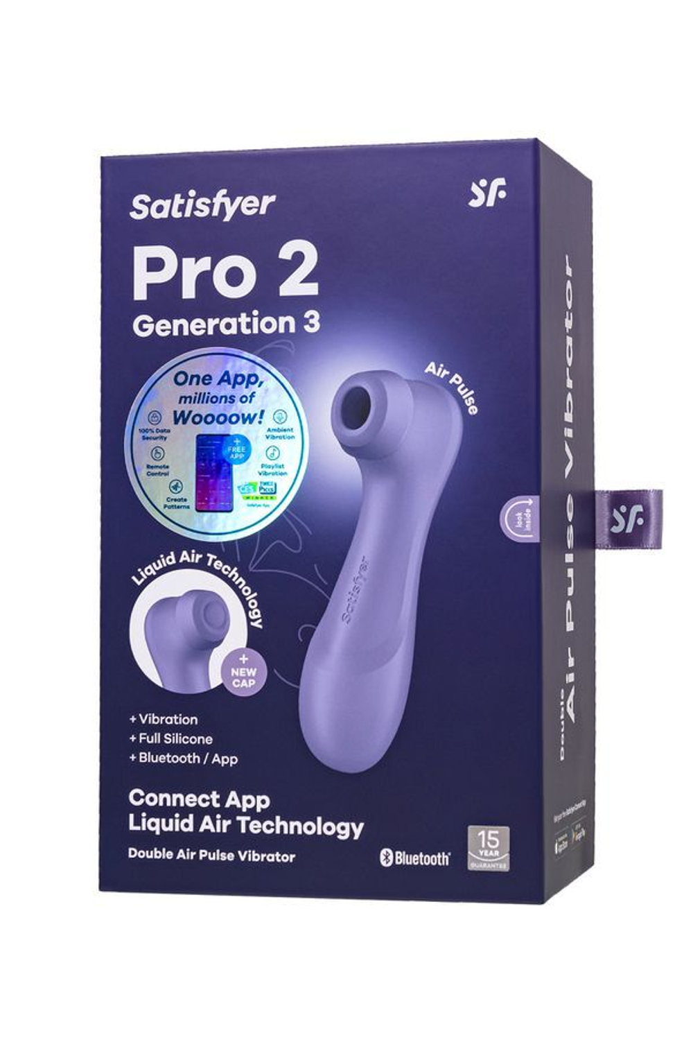 Вакуумный стимулятор клитора Satisfyer Pro 2 Generation 3 с приложением, фиолетовый