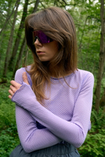 Лонгслив Nothomme Blue Wool Jacquard Mesh T-shirt "Light Purple" Women's