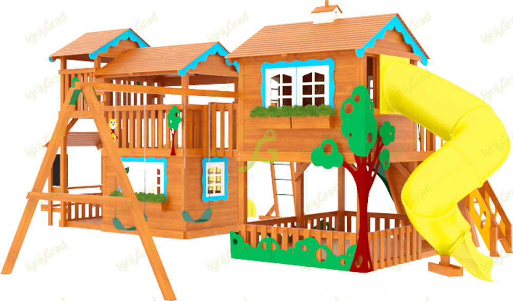 Детская деревянная площадка "Домик 6 Совенок"