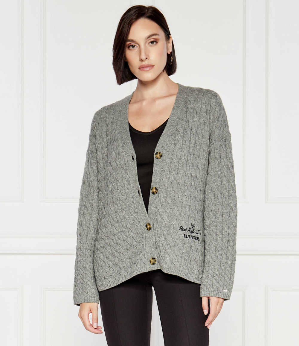 Хлопковый кардиган Tommy Hilfiger - серый(WW0WW42143)