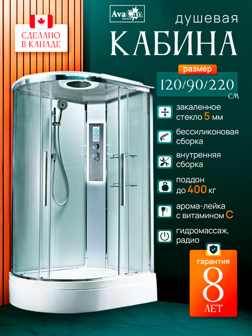 Душевая кабина EM3912RLEDT прозрачная