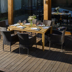Обеденный комплект AURA 170 см на 6 персон с креслами
