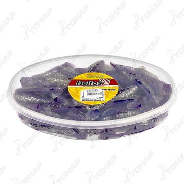 Виброхвост несъедоб. Chubby 3,55"/9 см Silver Sparkles & Fio 100шт. (HS-4-036-N) Helios