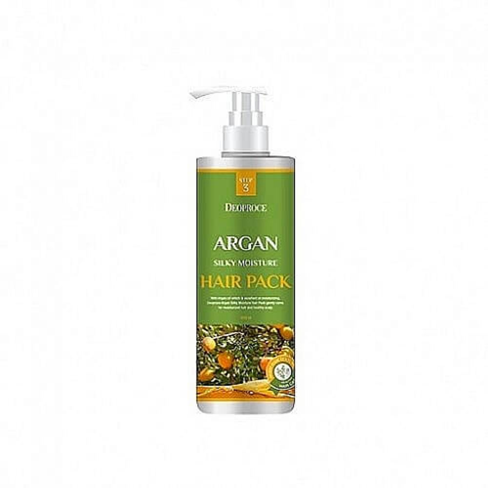 Deoproce Argan Silky Moisture Hair Pack восстанавливающая маска для волос с аргановым маслом
