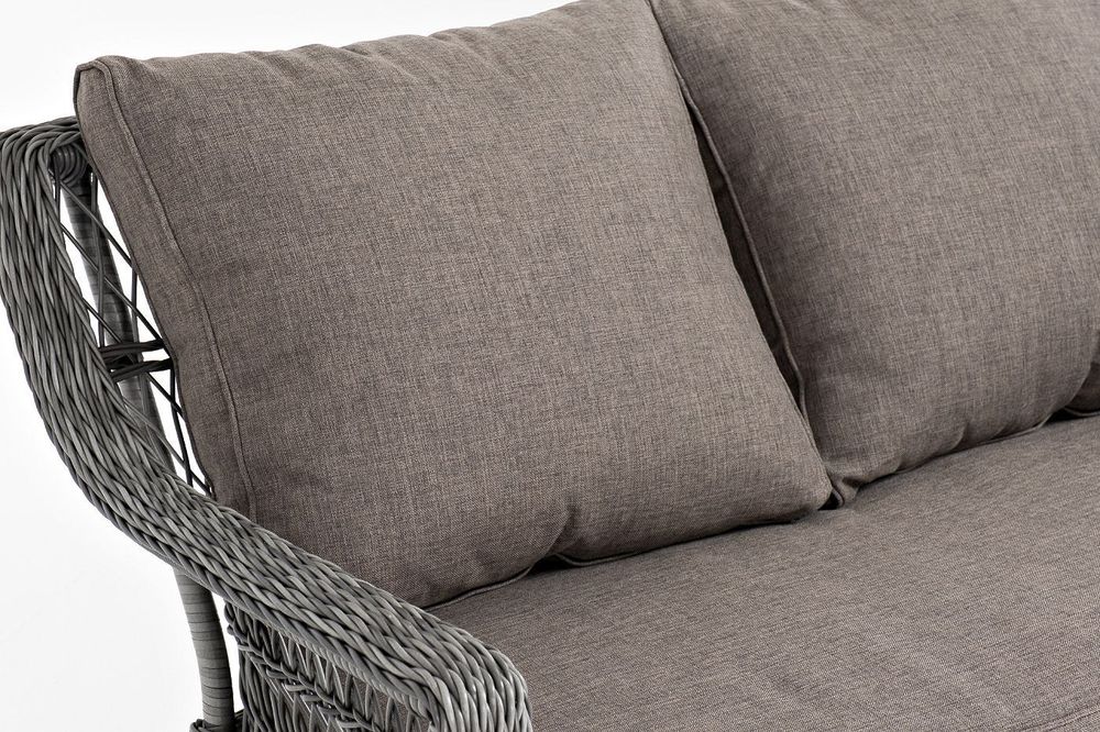 "Гранд Латте" диван трехместный из искусственного ротанга, цвет графит