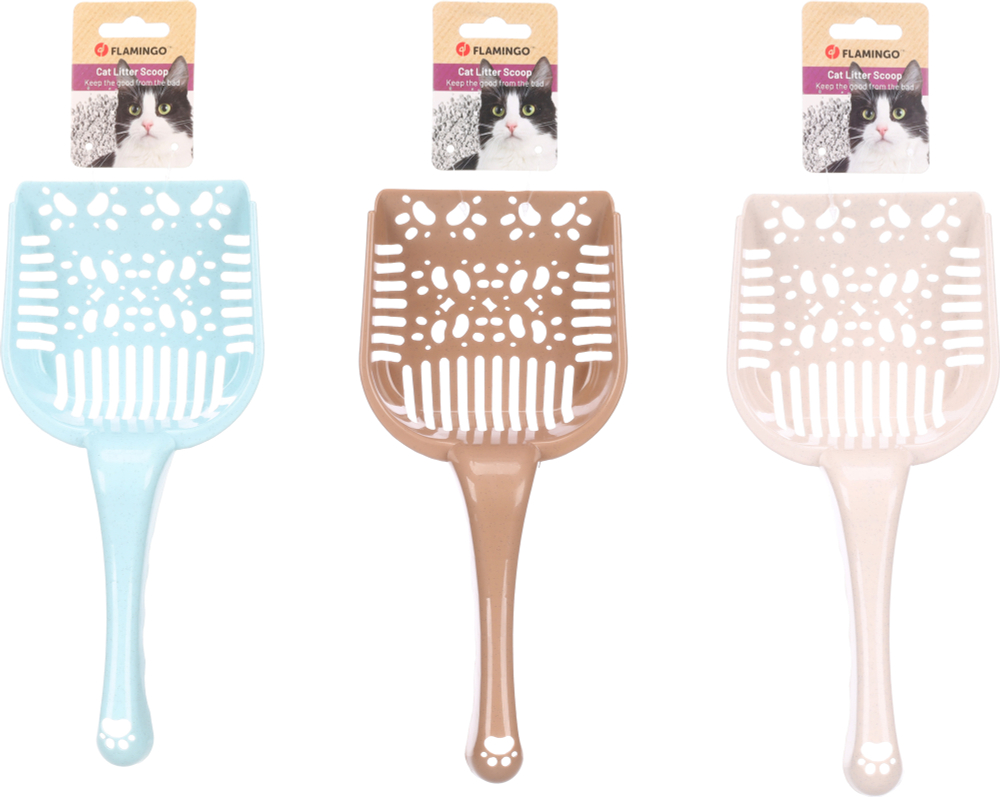 Совок для кошачьего туалета, с отверстиями, 13x28x5,5 см, в ассортименте, Flamingo